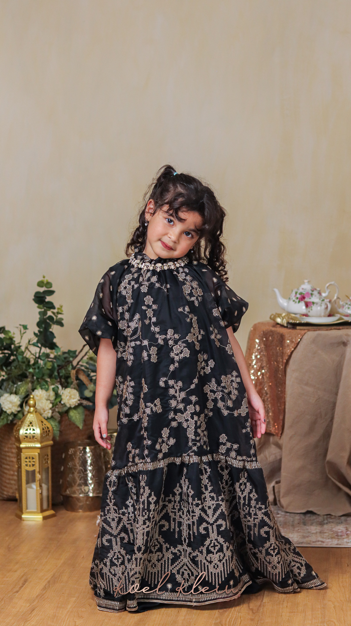 Black Heritage — Gold embroidered festive kaftan